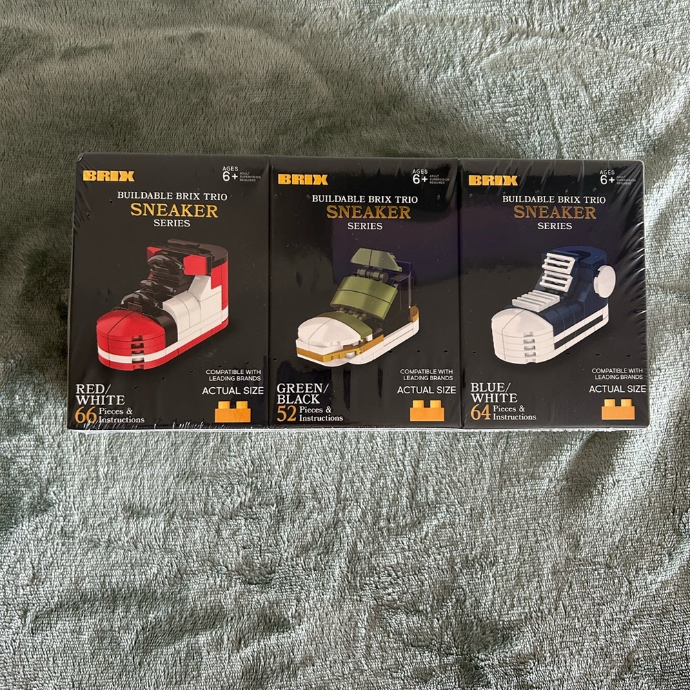 Micro Brix Buildable Building Interlocking Bricks Trio Sneaker Series 3pk